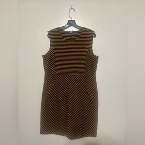 Lands' End Brown and Black Midi Dress